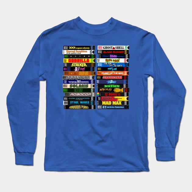 Science Fiction / Sci Fi VHS Movie Stack Long Sleeve T-Shirt by darklordpug